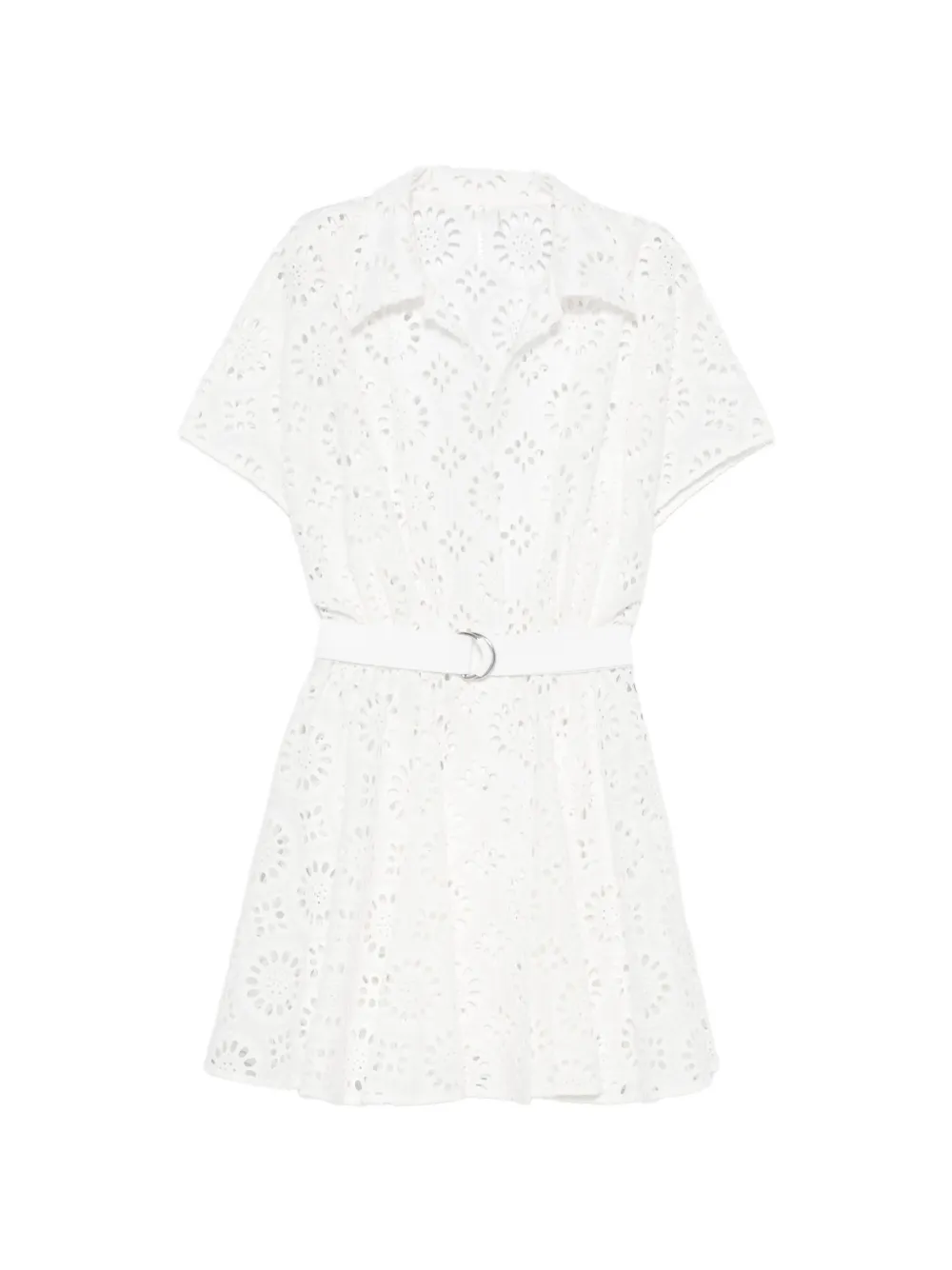 Norma Kamali broderie-anglaise belted dress - Bianco