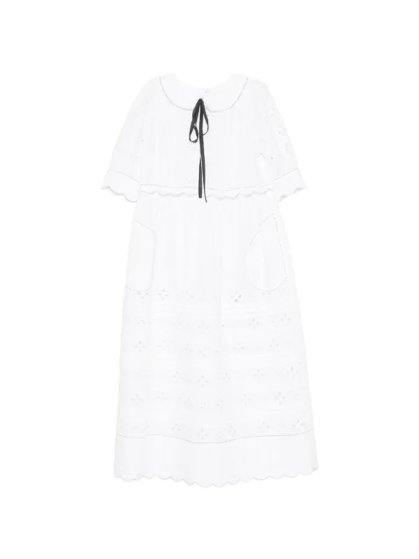Vita Kin Bari Broderie-anglaise Midi Dress in White