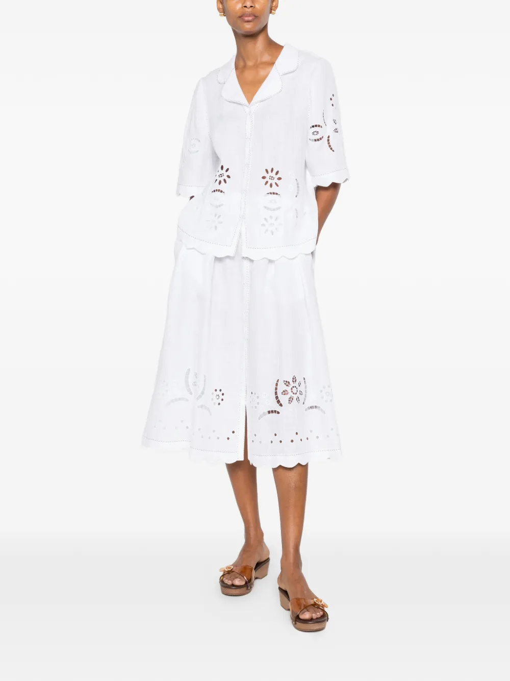 Vita Kin Balthazar Broderie-anglaise Blouse in White, view 2