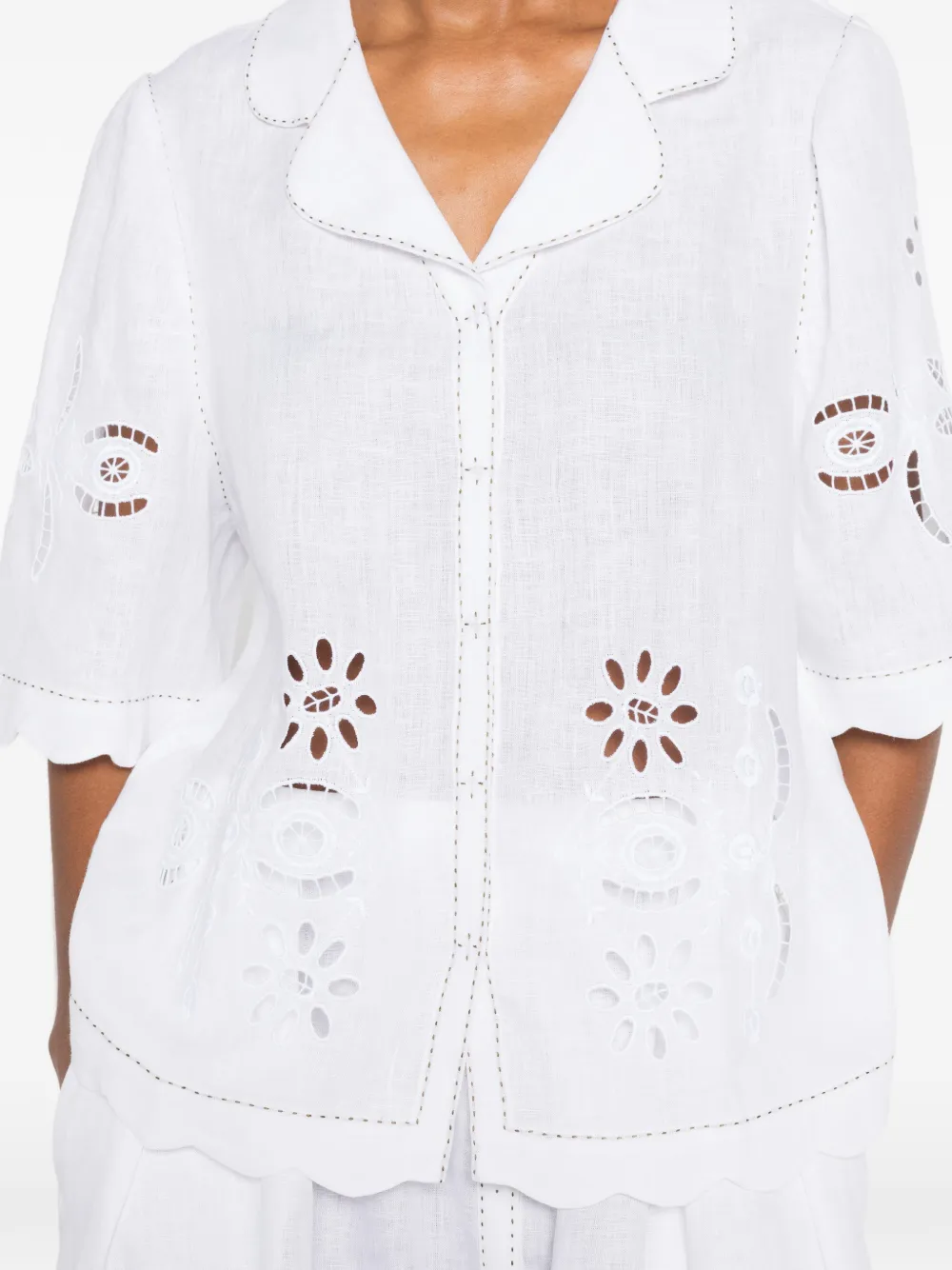 Vita Kin Balthazar Broderie-anglaise Blouse in White, view 5