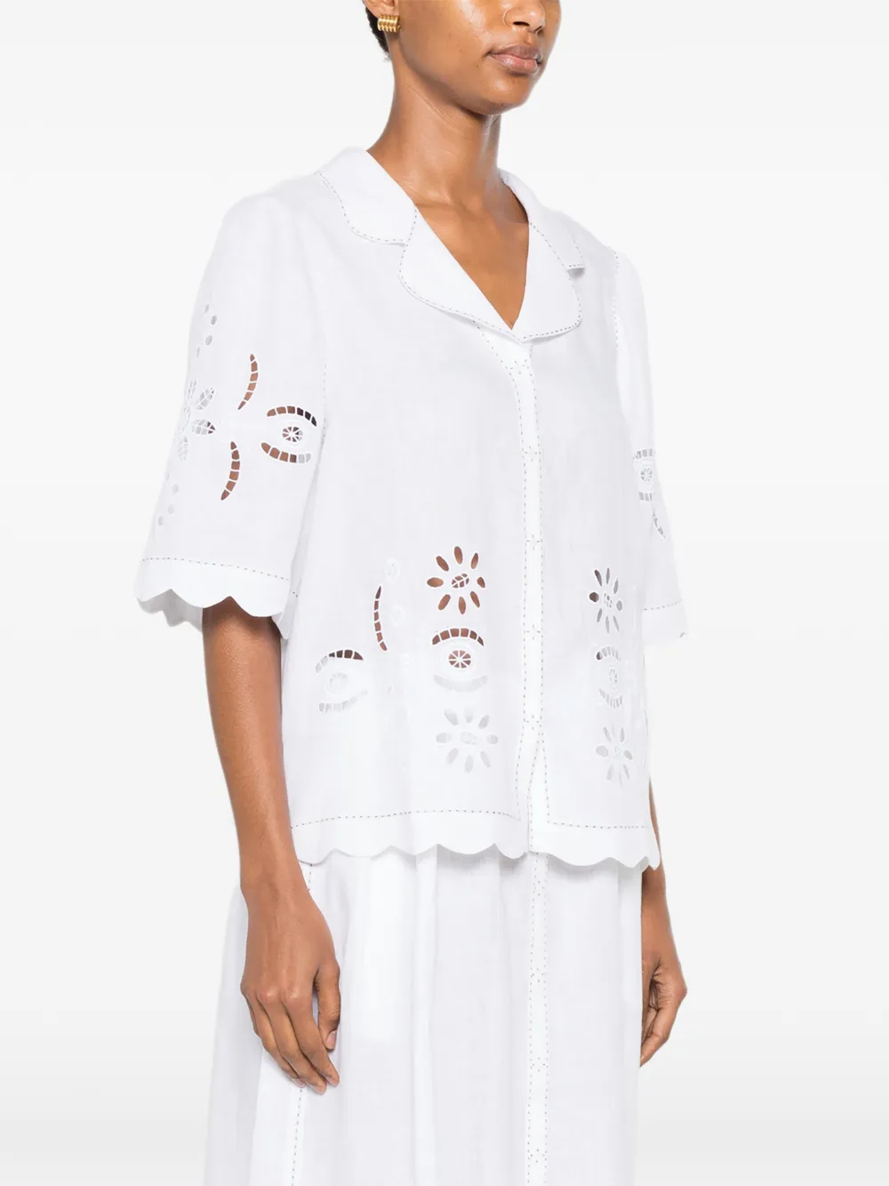 Vita Kin Balthazar Broderie-anglaise Blouse in White, view 3