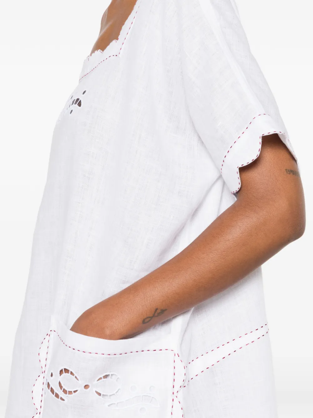 Vita Kin Formentera Scalloped-edge Midi Dress in White, view 5