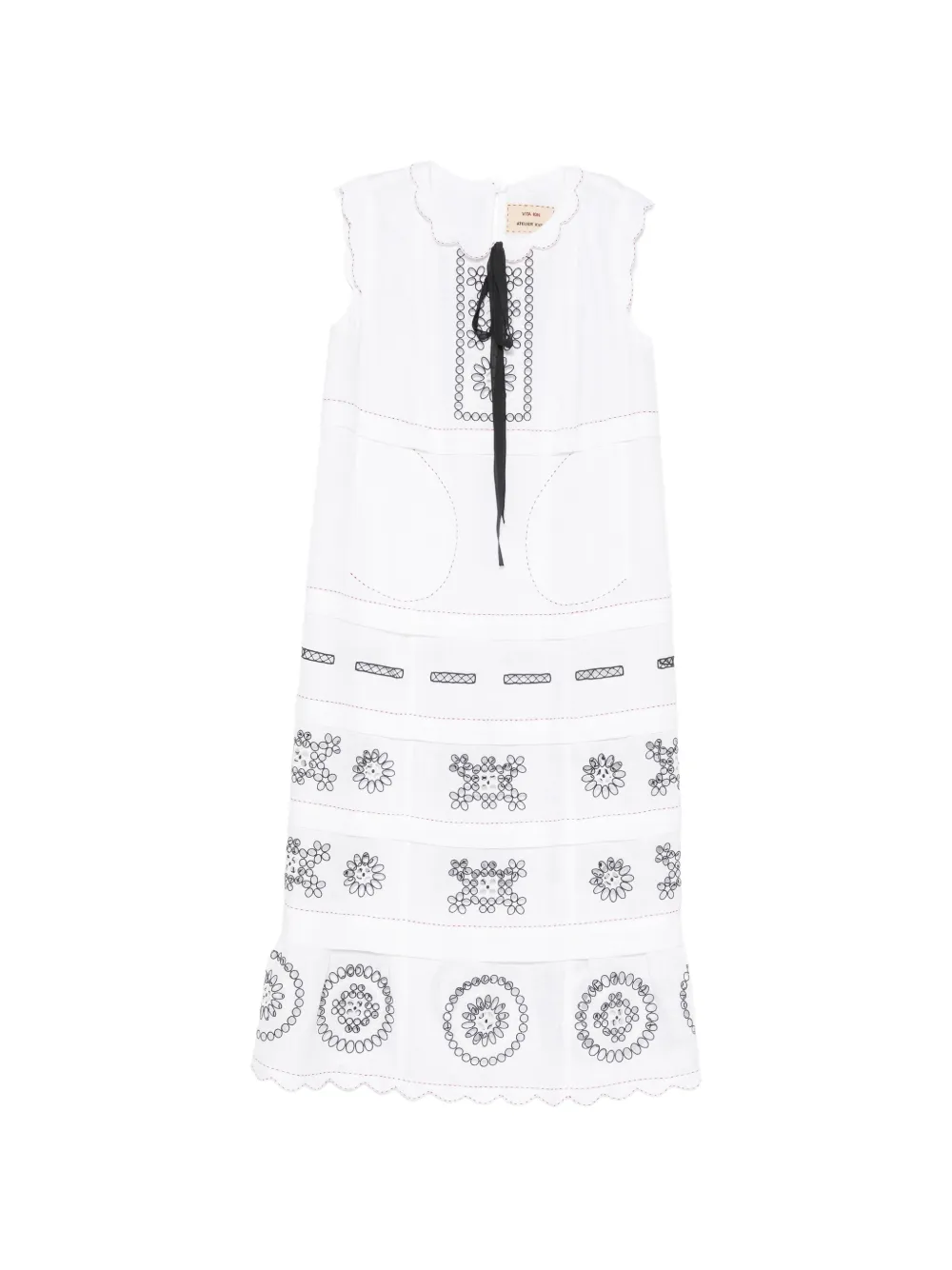 Vita Kin Phoebe embroidered sleeveless midi dress - Bianco
