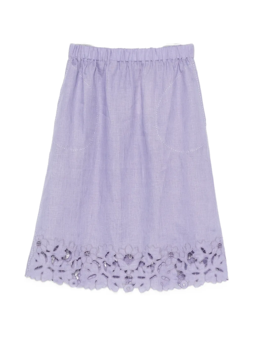 Vita Kin Galatea broderie-anglaise midi skirt - Viola