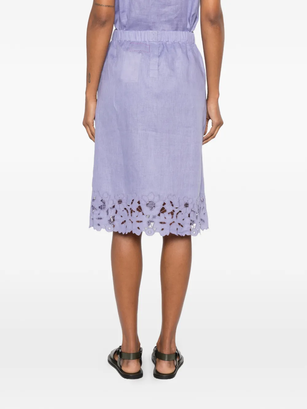 Vita Kin Galatea Broderie-anglaise Midi Skirt in Purple, view 4