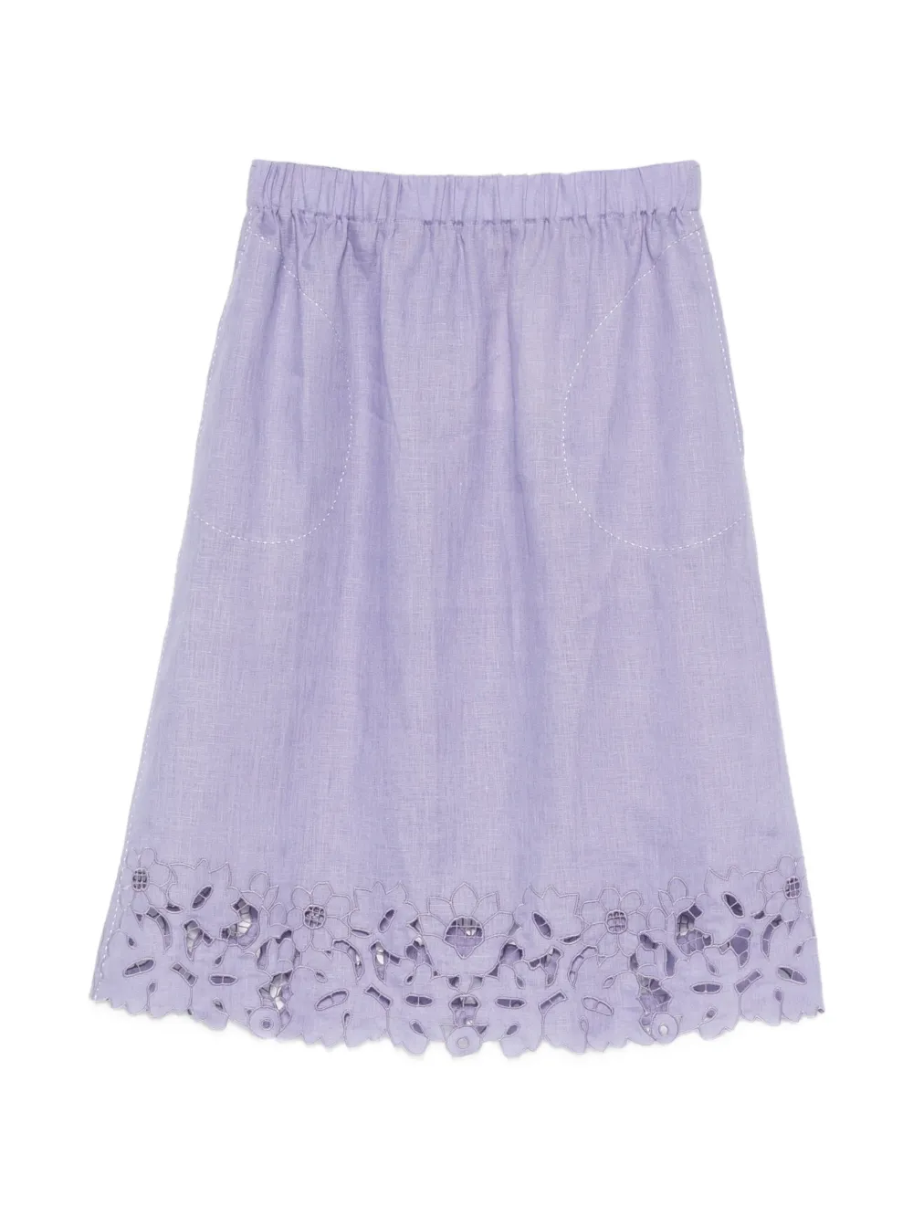 Vita Kin Galatea broderie-anglaise midi skirt - Viola