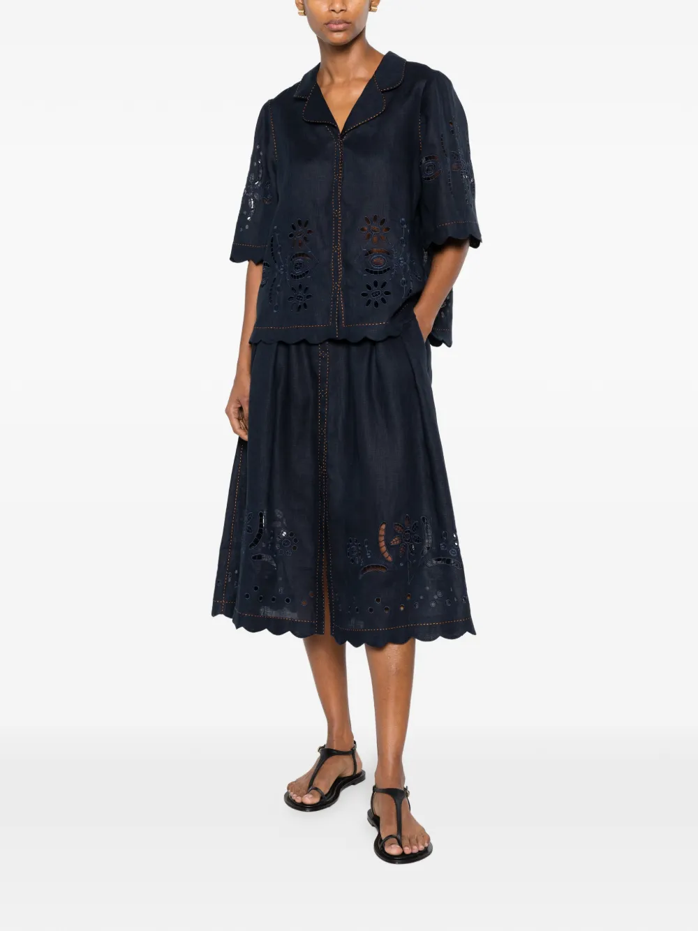 Vita Kin Balthazar Broderie-anglaise Blouse in Blue, view 2