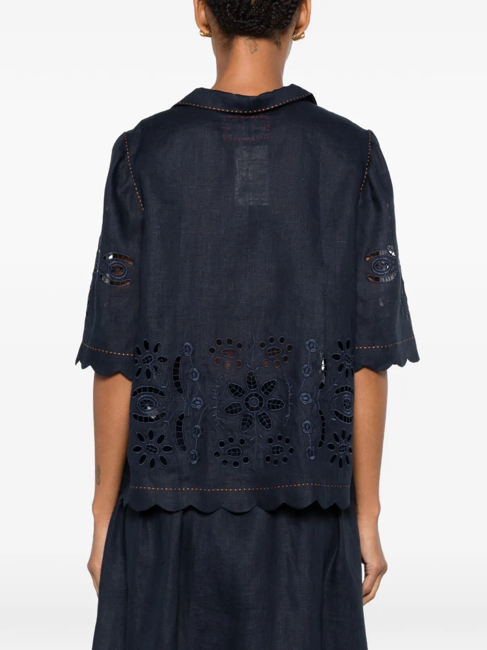 Vita Kin Balthazar Broderie-anglaise Blouse in Blue, view 4