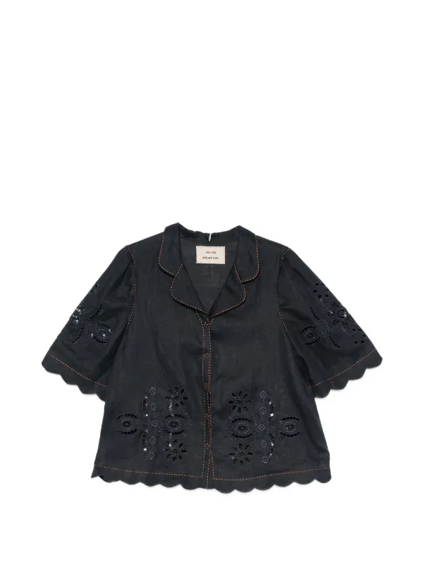 Vita Kin Balthazar Broderie-anglaise Blouse in Blue