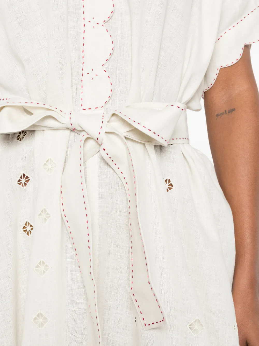 Vita Kin Sweet Jane Broderie-anglaise Midi Dress in Neutrals, view 5