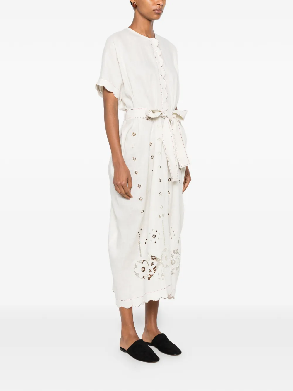 Vita Kin Sweet Jane Broderie-anglaise Midi Dress in Neutrals, view 3