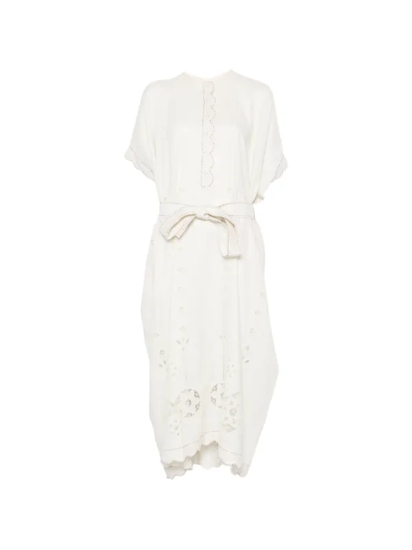 Vita Kin Sweet Jane Broderie-anglaise Midi Dress in Neutrals