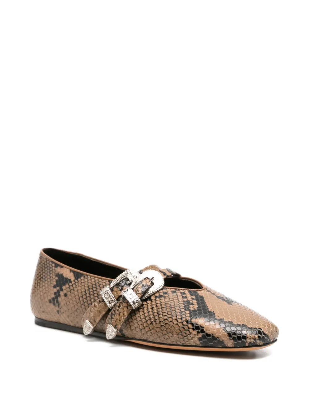 Le Monde Beryl Claudia snake-effect ballet flats Bruin
