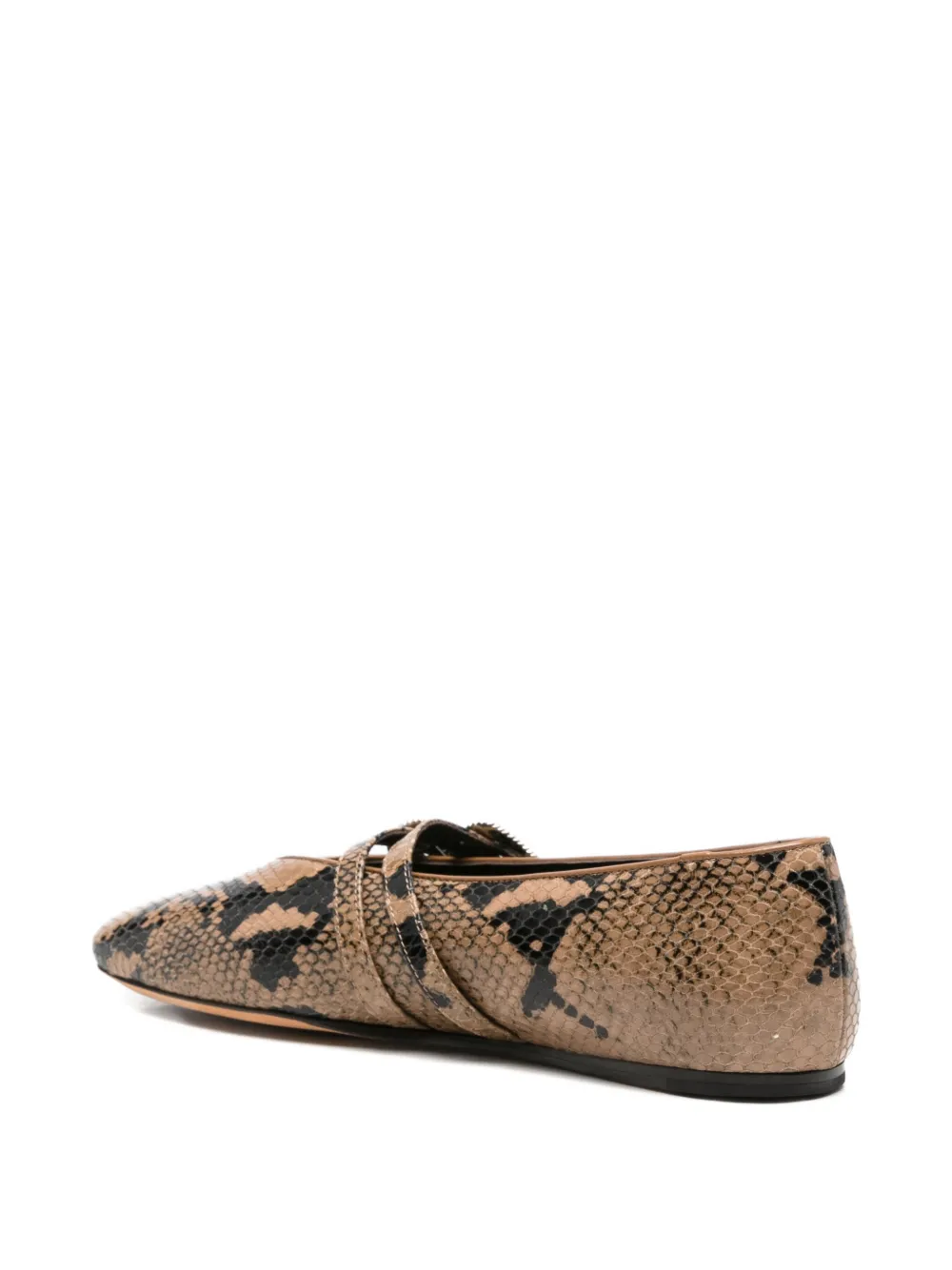 Le Monde Beryl Claudia snake-effect ballet flats Bruin