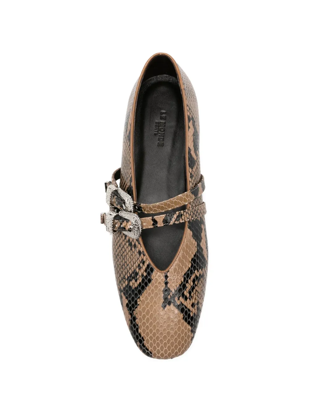 Le Monde Beryl Claudia snake-effect ballet flats Bruin