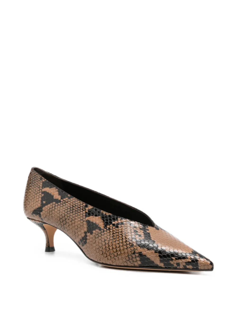 Le Monde Beryl Babouche snake-effect heeled pumps Bruin