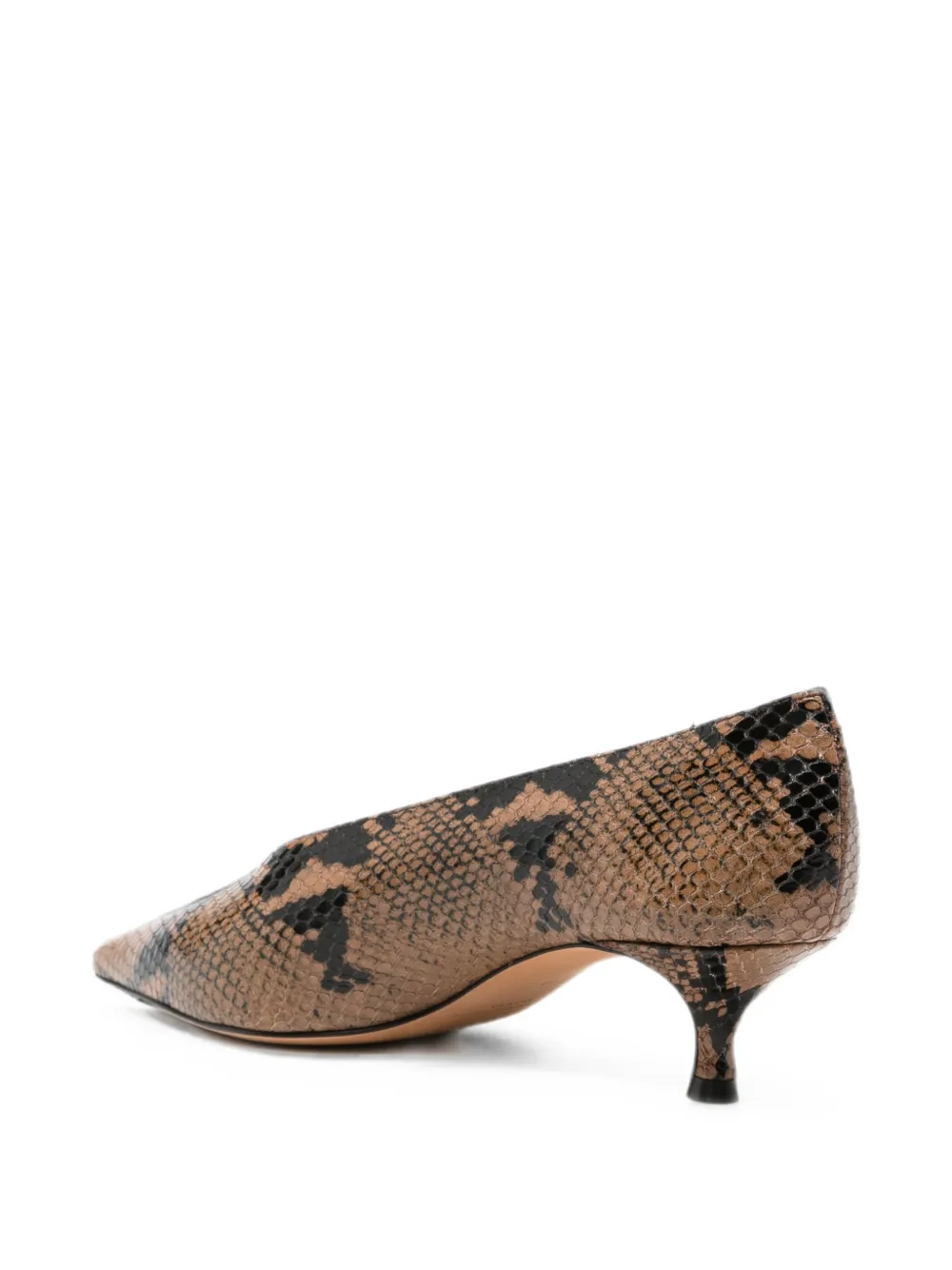Le Monde Beryl Babouche snake-effect heeled pumps Bruin