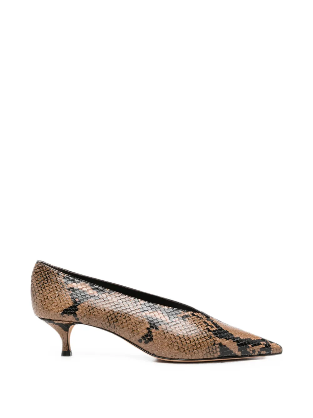 Le Monde Beryl Babouche snake-effect heeled pumps Bruin