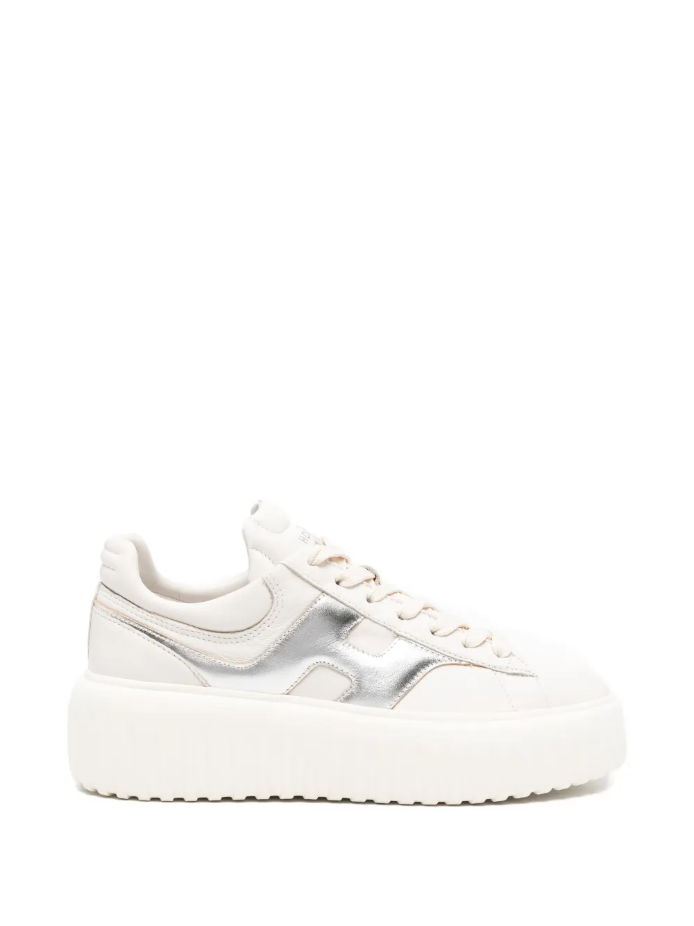 Hogan Leren sneakers met H-logo Beige