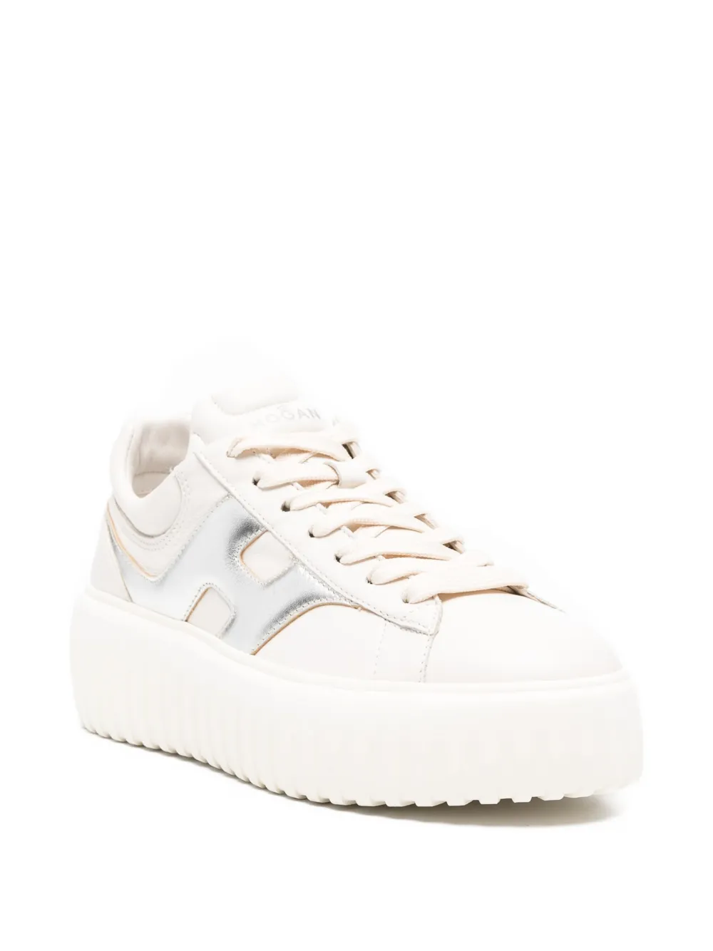 Hogan Leren sneakers met H-logo Beige
