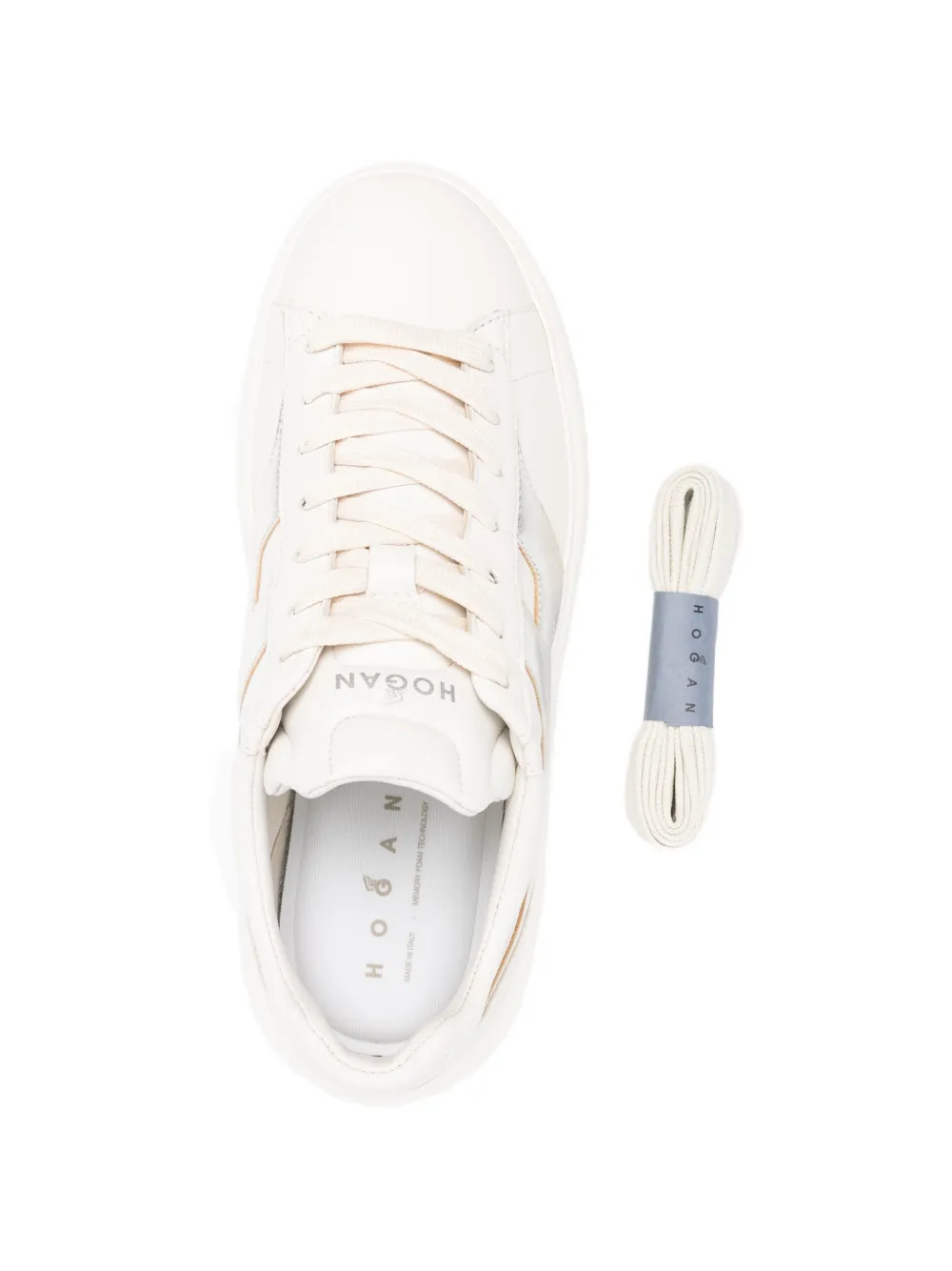 Hogan Leren sneakers met H-logo Beige
