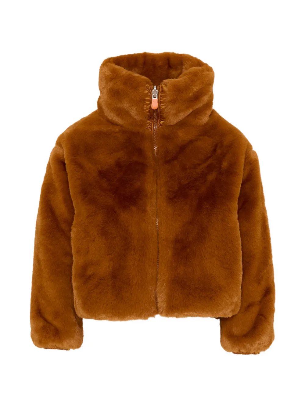 Save The Duck Kids faux fur zip jacket - Marrone