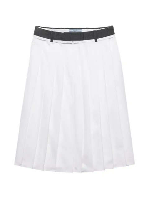 Prada pleated poplin midi skirt