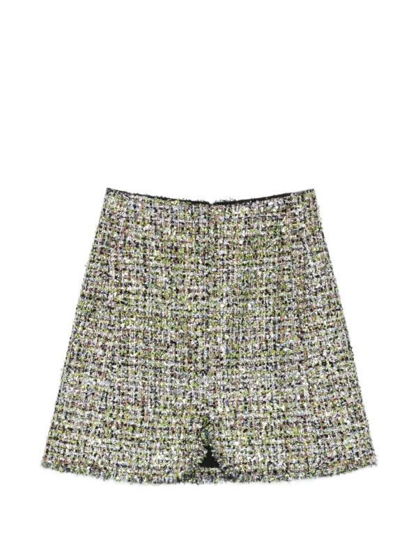 Giambattista Valli Frayed Skirt in Brown