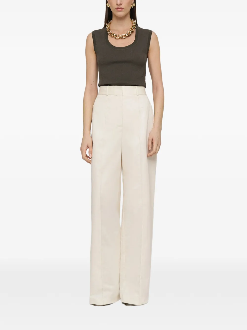JOSEPH Jane broek met wijde pijpen Beige