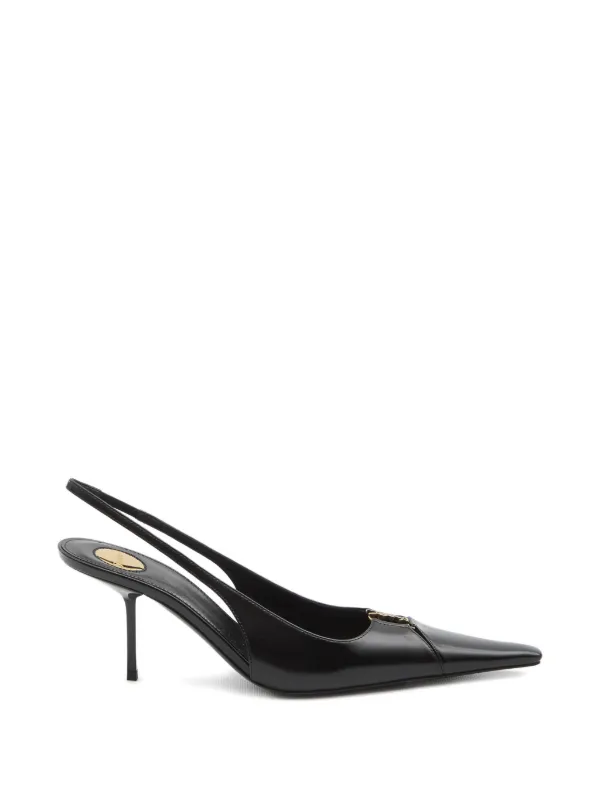 Saint Laurent Babylone Breteuil Slingback Pumps in Black