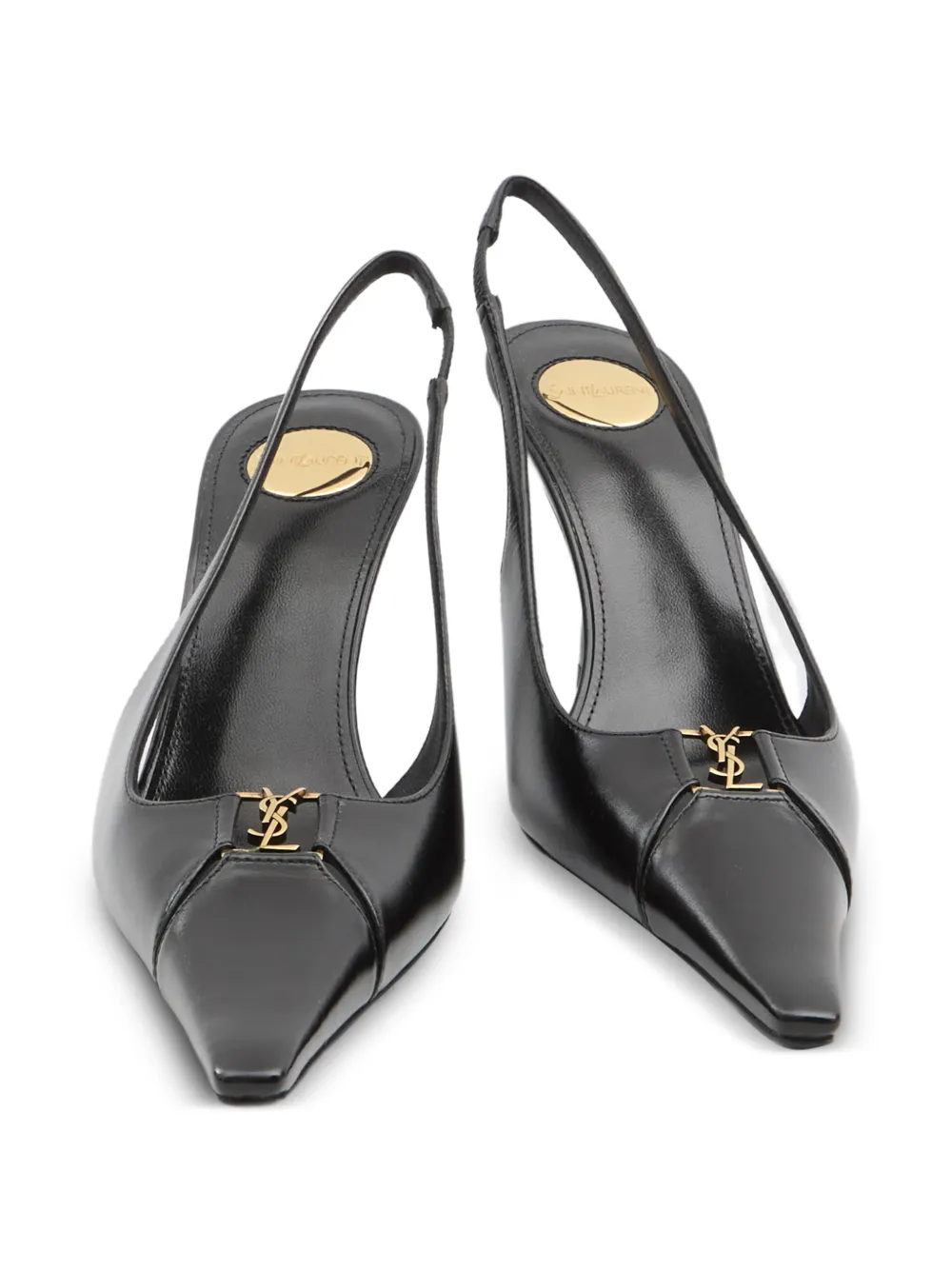 Saint Laurent Babylone Breteuil Slingback Pumps in Black, view 4