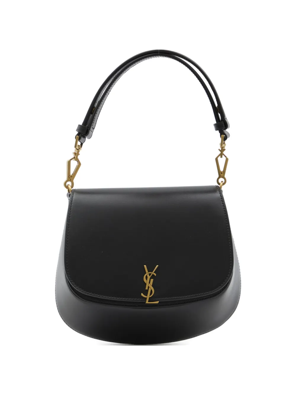 Saint Laurent logo-plaque shoulder bag - Black