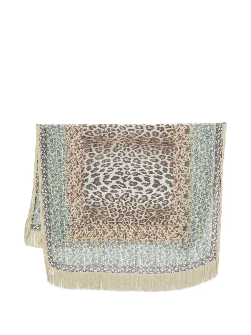 Faliero Sarti Minimal floral-print scarf - Verde