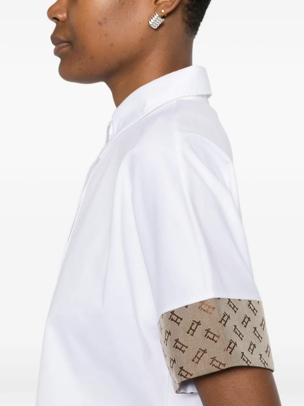 Herno Poloshirt met patroon en manchetten Wit