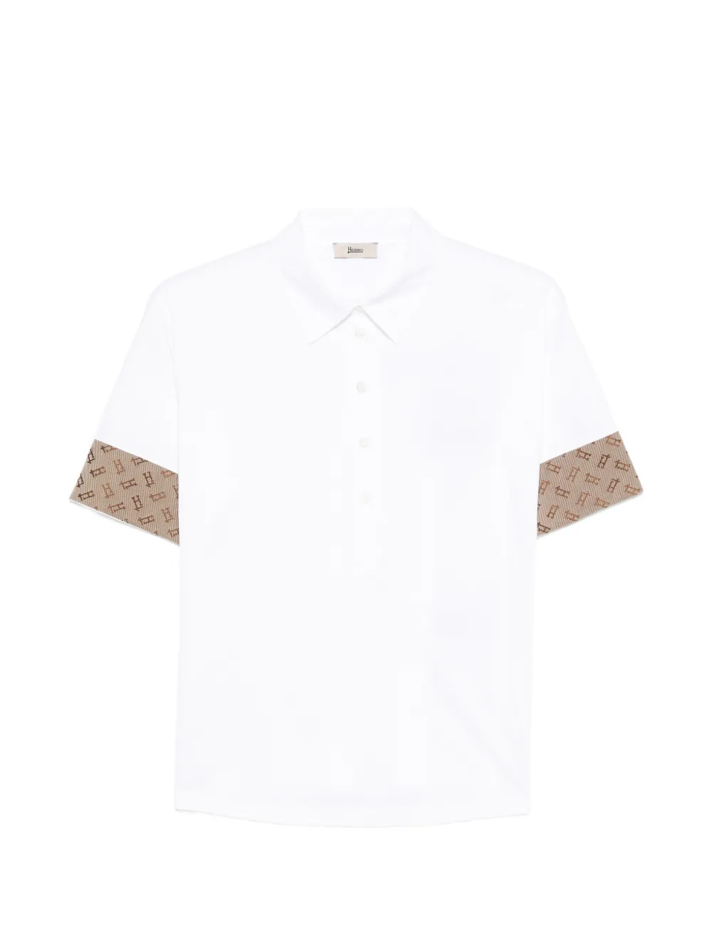 Herno patterned cuff polo shirt - Bianco