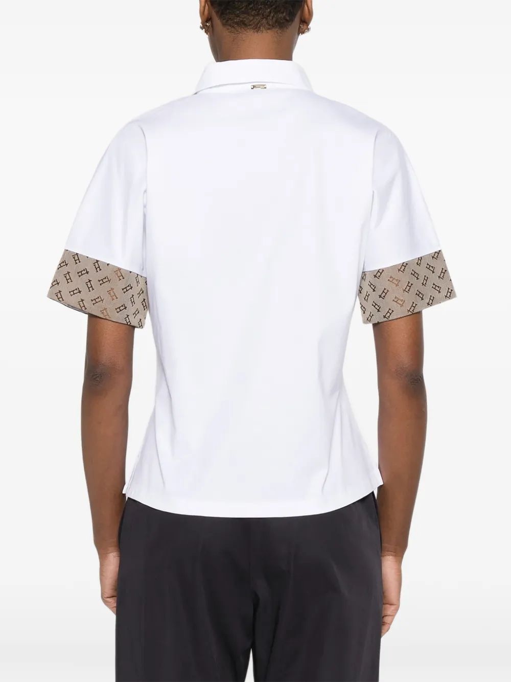 Herno Poloshirt met patroon en manchetten Wit