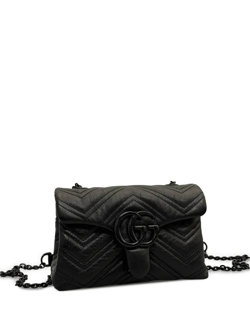 Gucci Schultertasche mit Chevron-Steppung - Schwarz