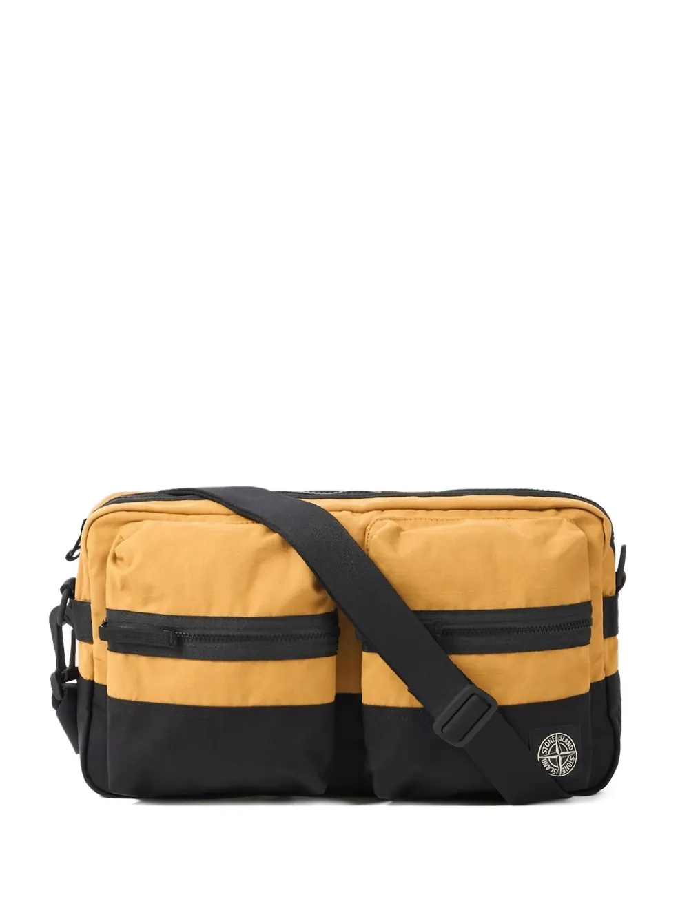 Stone Island flap two-tone shoulder bag - Giallo