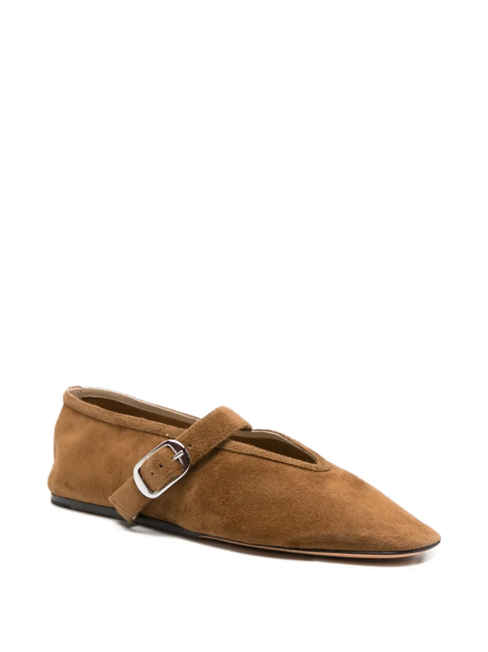 Le Monde Beryl Stella buckle-strap suede ballet flats Bruin