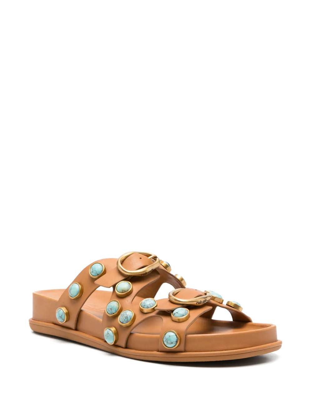 Cult Gaia Blair buckle embellished sandals Bruin