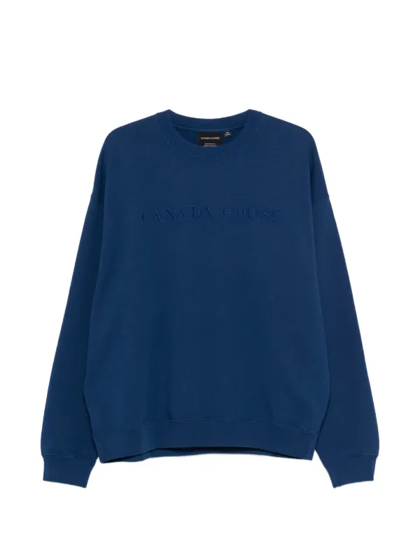 Canada Goose Embroidery Crew Sweatshirt in Blue