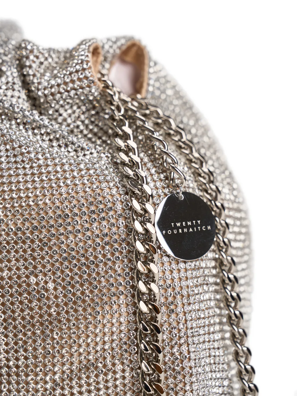 Rhinestone Chain Bucket Bag