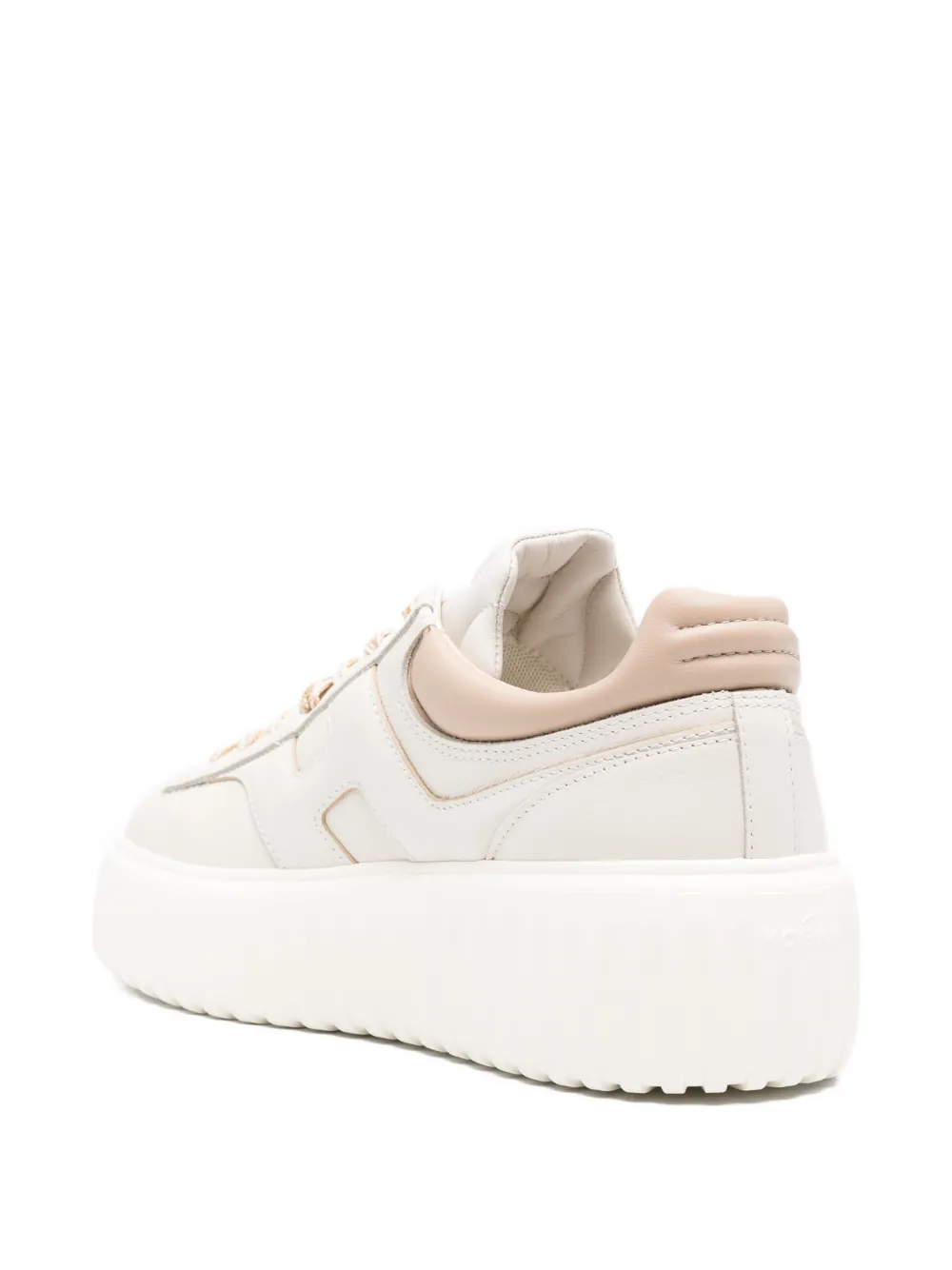 Hogan Leren sneakers met plateauzool Beige
