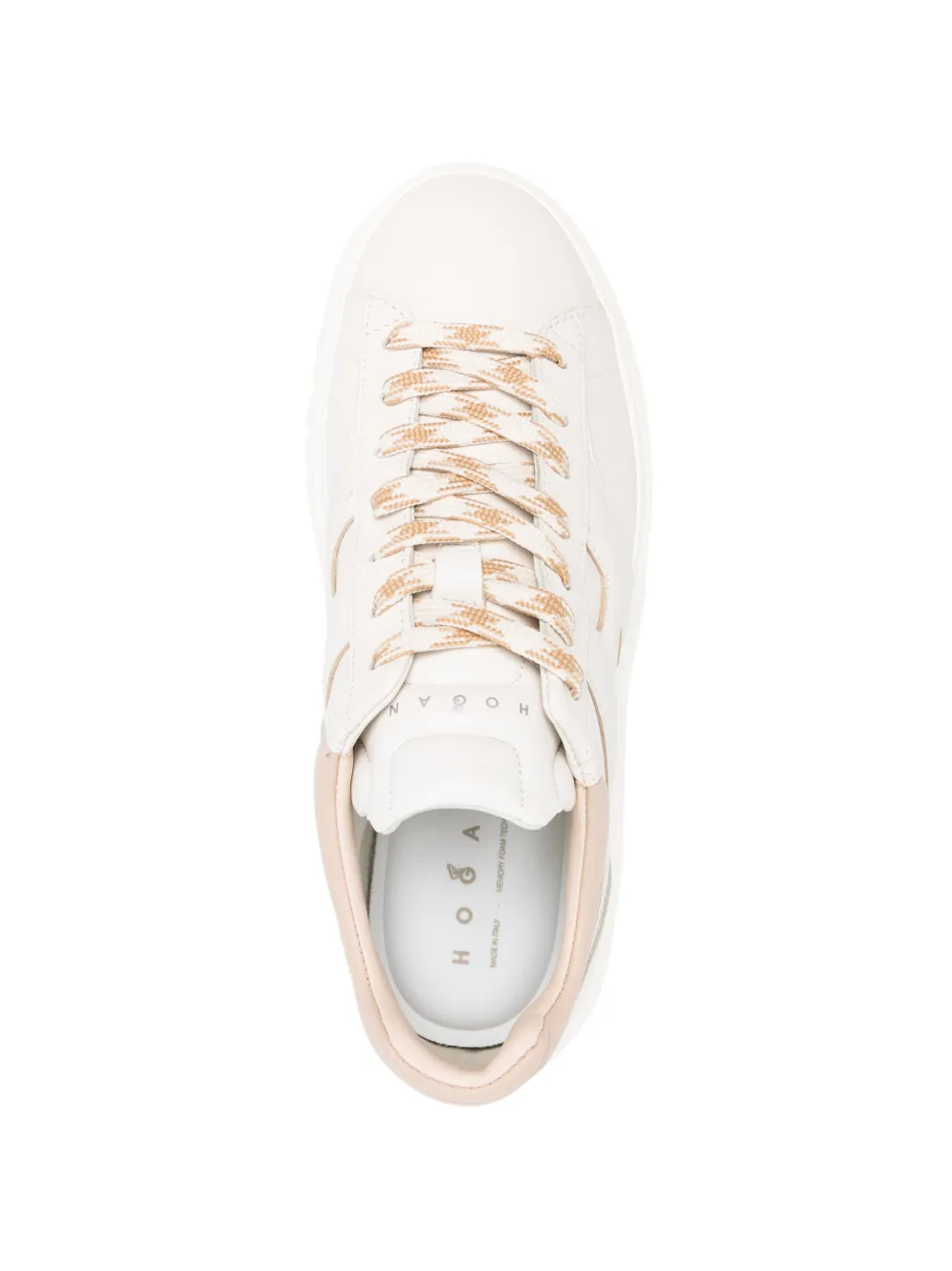 Hogan Leren sneakers met plateauzool Beige