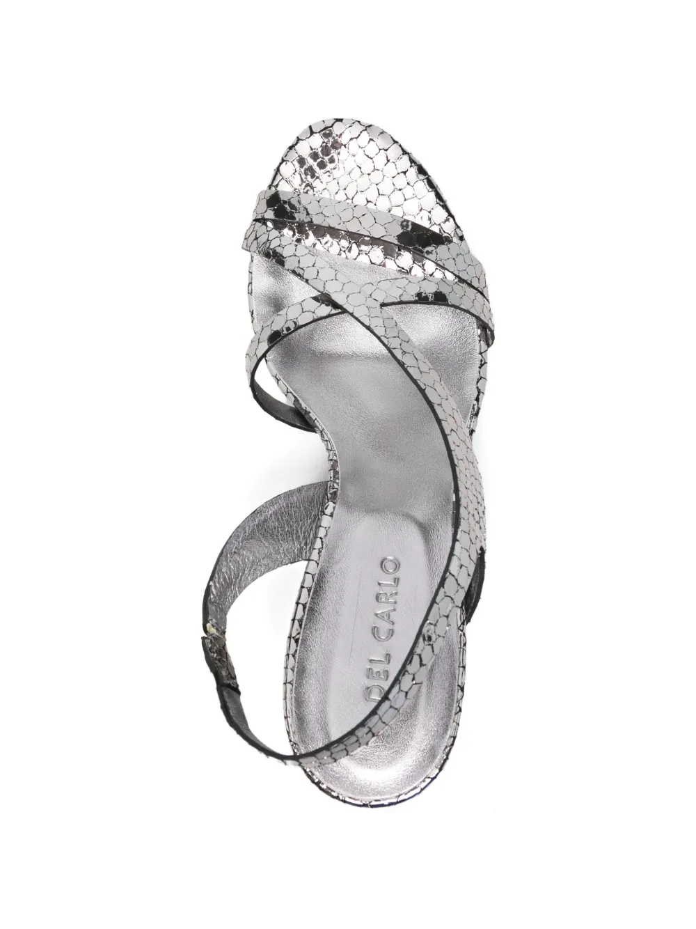 Del Carlo Cannes strappy snakeskin-effect sandals Zilver