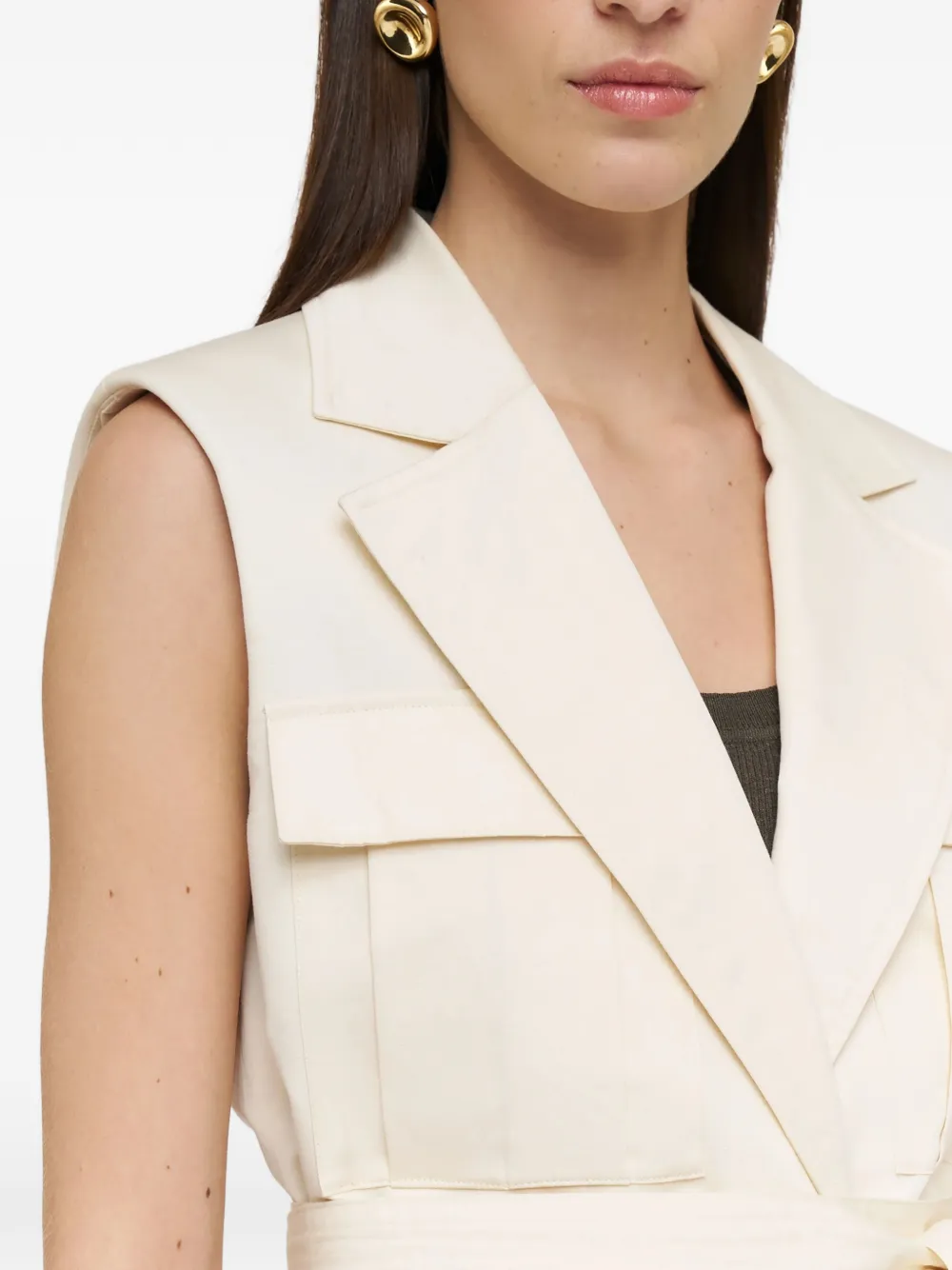 JOSEPH Diafa gilet met ceintuur Beige