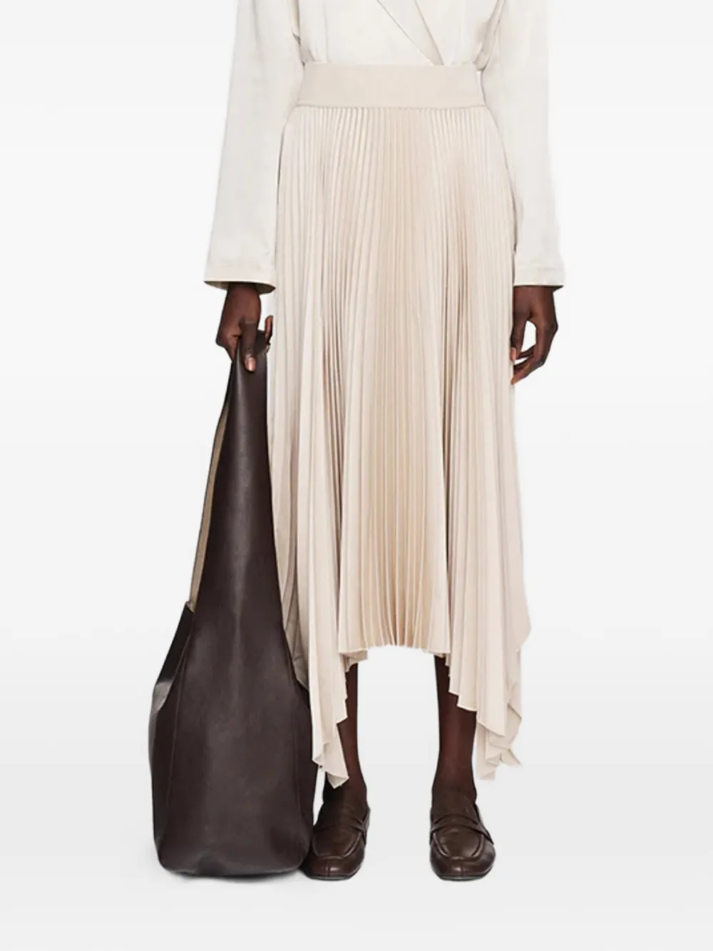 JOSEPH Ade geplooide midi-rok Beige