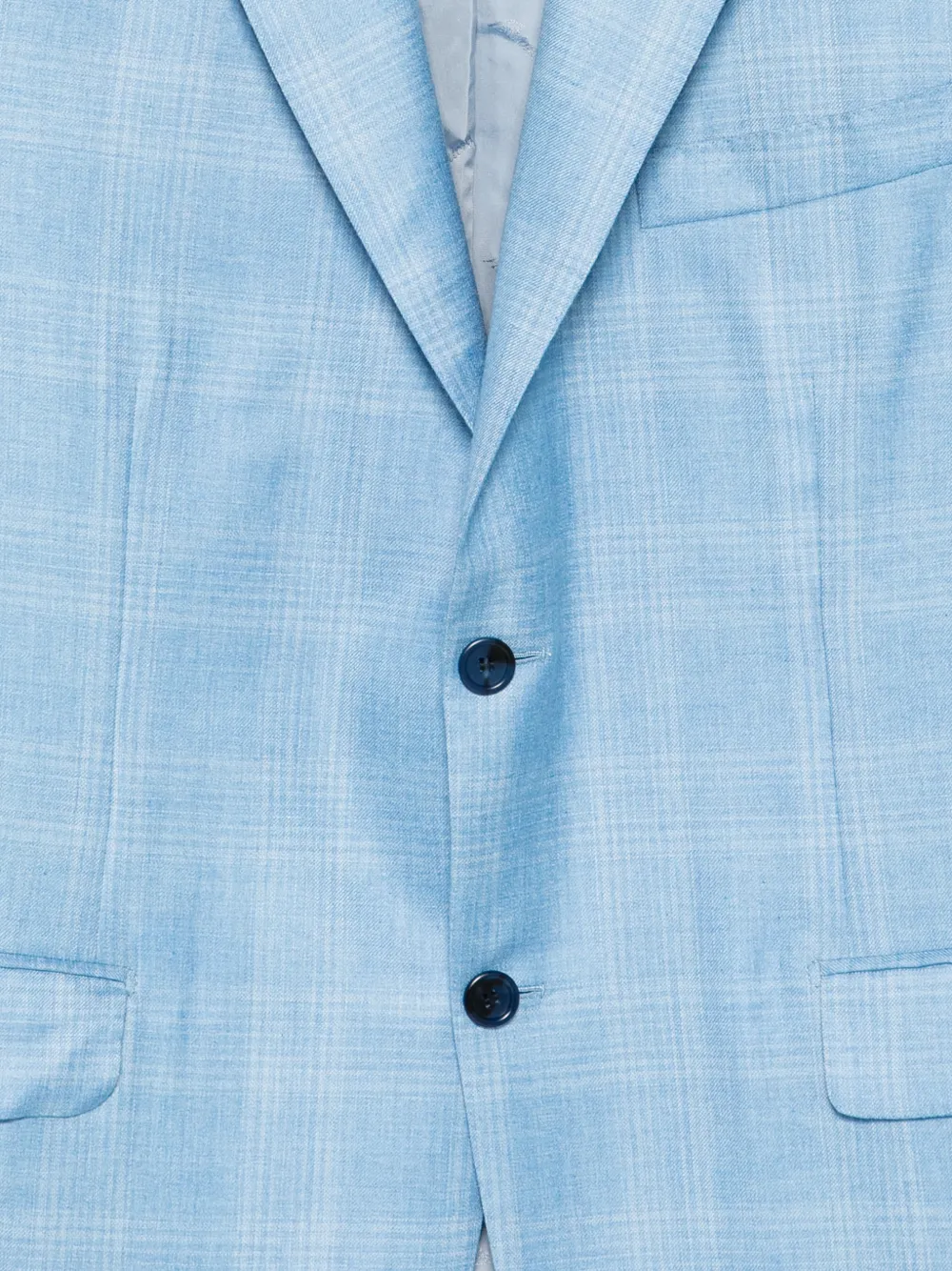  Brioni Ravello Check-pattern Jacket - Blue 