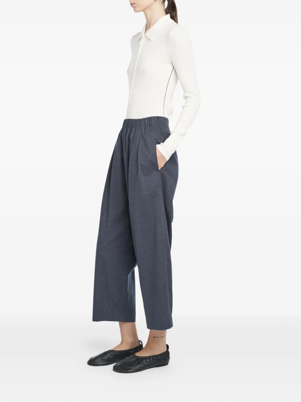 Maria McManus Top met lange mouwen en knoop Beige