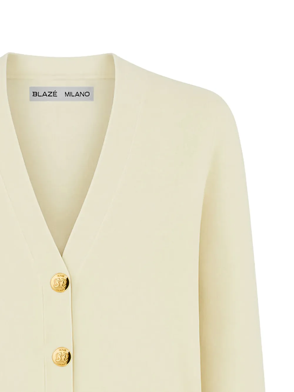  Blazé Milano Buttoned Cardigan - Neutrals 